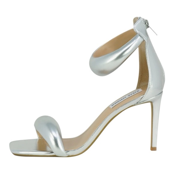 Steve Madden Silver Partay Metallic Leather Women's Heels size 6 - Picture 16 of 16